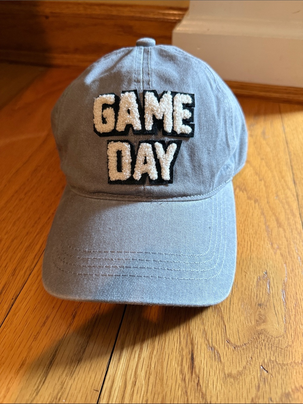 David & Young GAME DAY Embroidered Patch Baseball Cap - Gray with White Letters